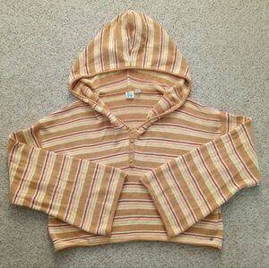 Roxy Striped Cropped Hoodie